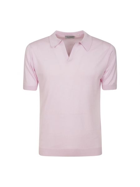 Poloshirt aus baumwoll mit v-ausschnitt John Smedley pink
