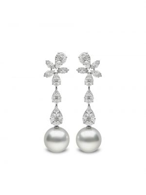 Boucles d'oreilles avec perles à boucle Yoko London blanc