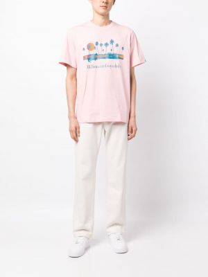 Koszulka bawełniana z nadrukiem Billionaire Boys Club różowa