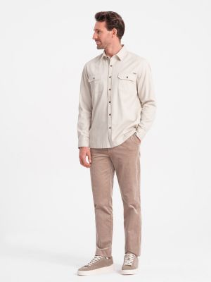 Βαμβακερό πουκάμισο με κουμπιά με τσέπες Ombre