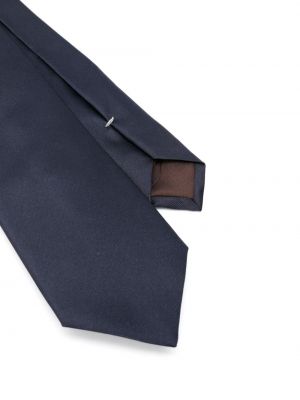 Einfarbige seiden krawatte Canali blau