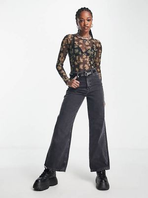 Черное сетчатое боди Calvin Klein Jeans