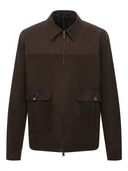 Кожаная куртка Brioni коричневая