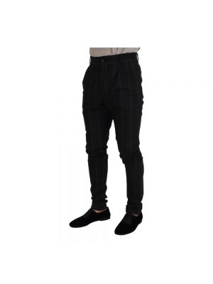 Pantalones de algodón a rayas Dolce & Gabbana negro