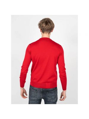 Jersey de lana de lana merino de tela jersey Plein Sport rojo