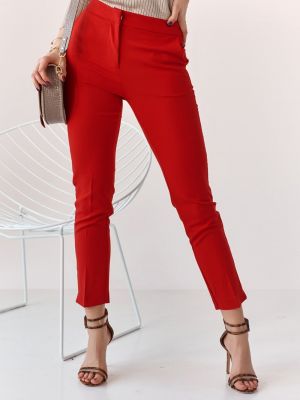 Pantaloni plisate Fasardi roșu
