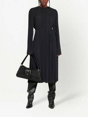 Černé plisované midi šaty Balenciaga