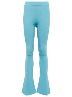Lniane spodnie skinny w miejskim stylu Jacquemus - niebieski