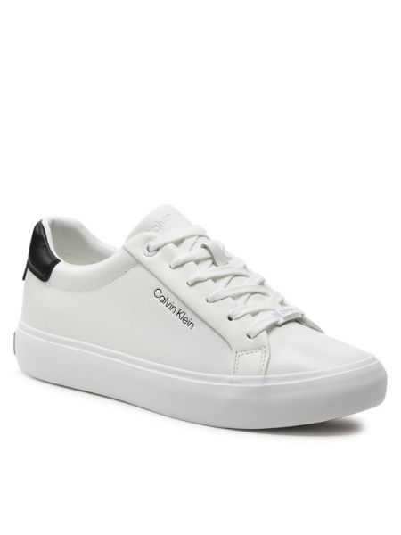 Nėriniuotos ilgaauliai batai su raišteliais Calvin Klein balta