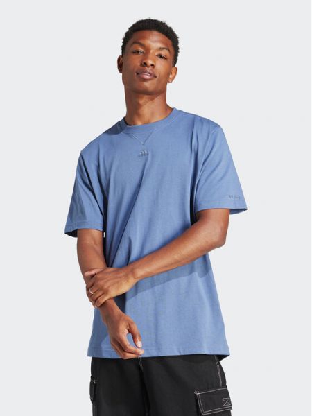 Koszulka bawełniana Adidas niebieska