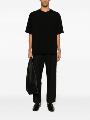 Asymmetrische t-shirt aus baumwoll mit rundem ausschnitt Yohji Yamamoto schwarz