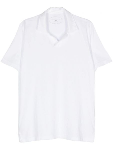 Памучна поло тениска Fedeli бяло