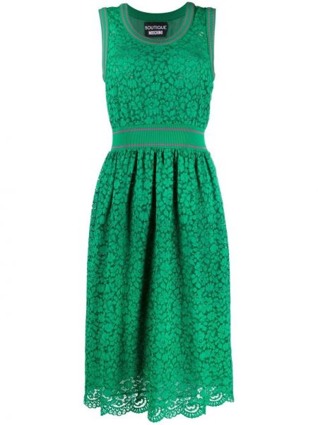 Миди рокля без ръкави с дантела Boutique Moschino зелено