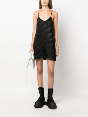 Kleid mit print Vetements schwarz