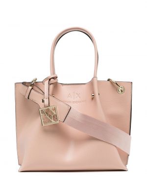 Lær shoppingbag Armani Exchange rosa