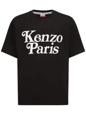 Βαμβακερή μπλούζα από ζέρσεϋ Kenzo Paris λευκό