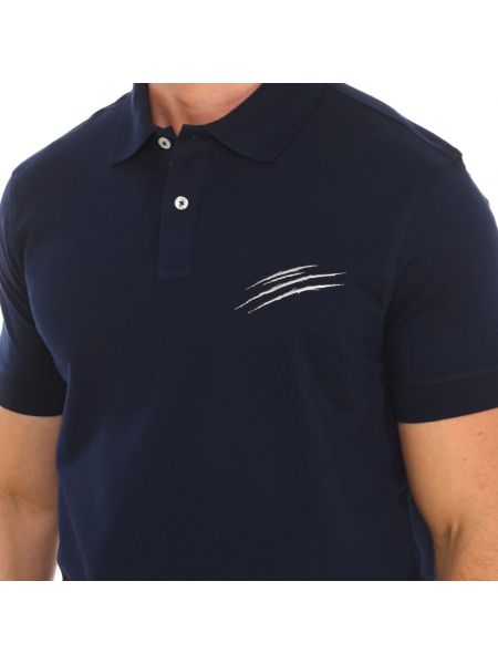 Poloshirt aus baumwoll mit print mit kurzen ärmeln Plein Sport blau