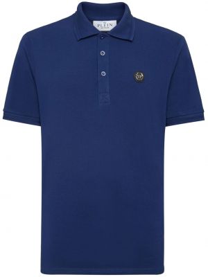 Medvilninis polo marškinėliai Philipp Plein mėlyna