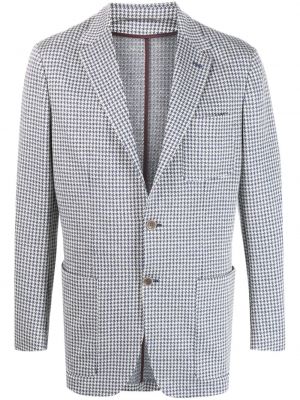 Blazer med mönster i hundtandsmönster Canali blå