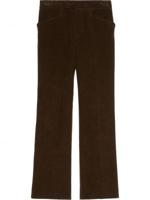 Pantalones rectos de pana bootcut Gucci marrón