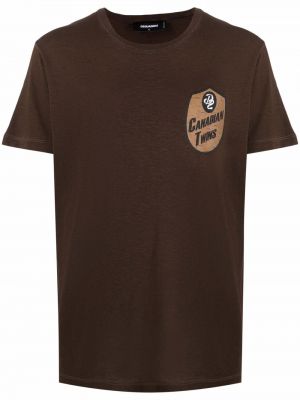 Camiseta con estampado Dsquared2 marrón