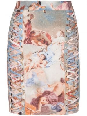 Nėriniuotas raštuotas mini sijonas su raišteliais Balmain