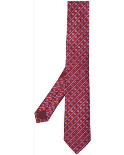 Corbata con estampado Salvatore Ferragamo rojo