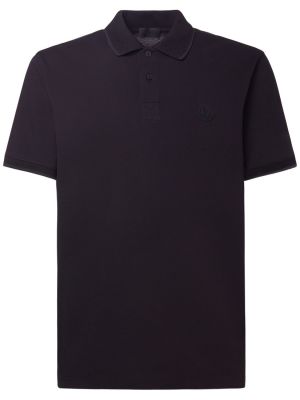 Памучна поло тениска Moncler черно