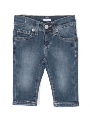 Straight leg jeans ricamati Le Bebé Enfant blu