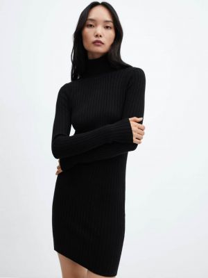 Плетена плетена рокля Mango черно