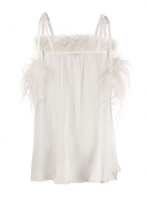 Satynowa sukienka z perełkami Gilda & Pearl biała