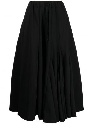 Plisované midi sukně Yohji Yamamoto černé