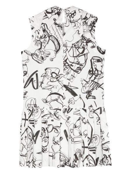 Plisované mini šaty s potiskem s abstraktním vzorem Charles Jeffrey Loverboy