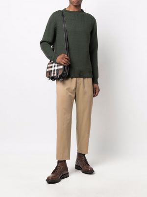 Sweter z wełny merino Dell'oglio zielony