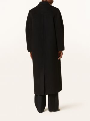 Płaszcz wełniany oversize Alexander Mcqueen czarny