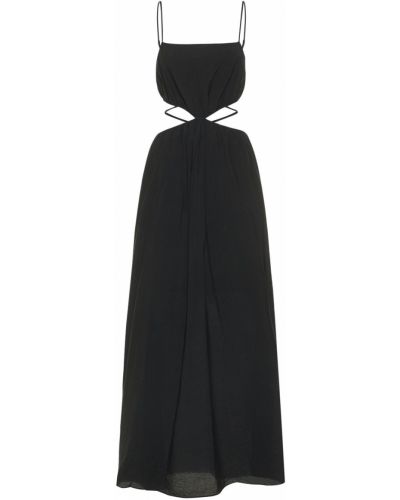 Bavlněné dlouhé šaty Jonathan Simkhai černé