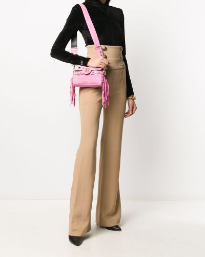 Pantalones rectos de cintura alta Balmain marrón