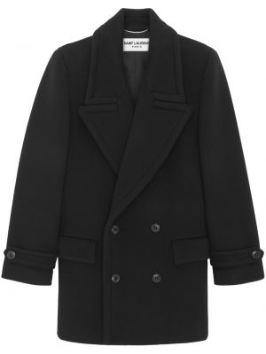 Palton de lână Saint Laurent negru