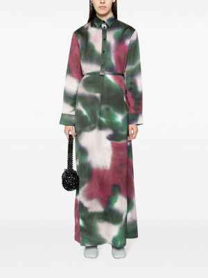 Šaty s potiskem s abstraktním vzorem Christian Wijnants zelené