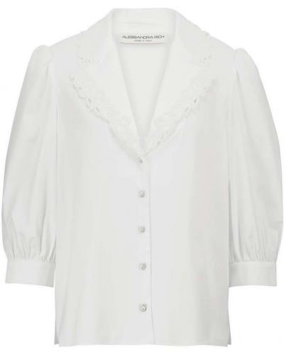 Blusa de seda Alessandra Rich blanco
