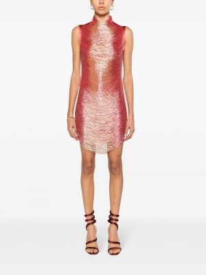 Koktejlové šaty s korálky Cult Gaia růžové