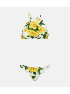 Bikini s cvetličnim vzorcem Dolce&gabbana roza
