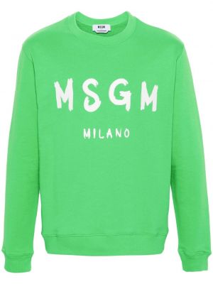 Sweat en coton à imprimé Msgm vert