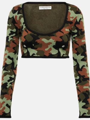 Top mit camouflage-print Alessandra Rich