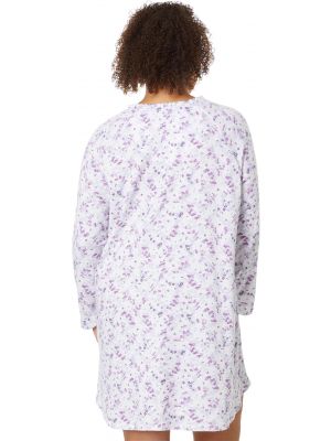 Ночная рубашка в цветочек с принтом с длинным рукавом Karen Neuburger
