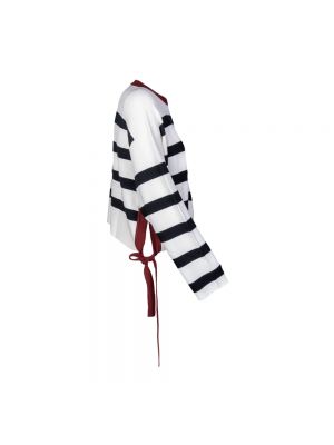 Jersey con lazo a rayas de tela jersey Dondup blanco