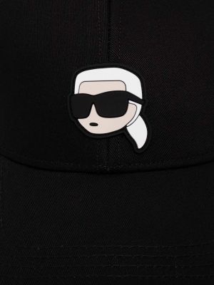 Bavlněná kšiltovka s aplikacemi Karl Lagerfeld černá