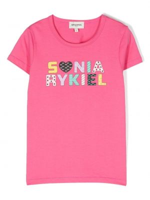 Printti t-paita tytöille Sonia Rykiel Enfant pinkki