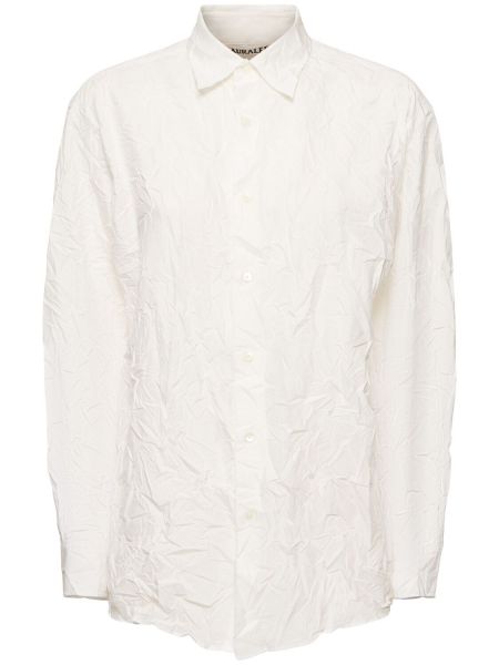 Памучна риза Auralee бяло