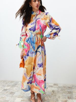 Φόρεμα με αφηρημένο print από λυγαριά Trendyol